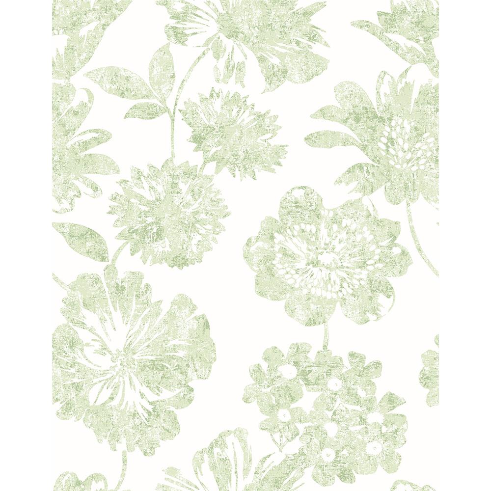A-Street Prints by Brewster 2901-25419 Folia Light Green Floral Wallpaper