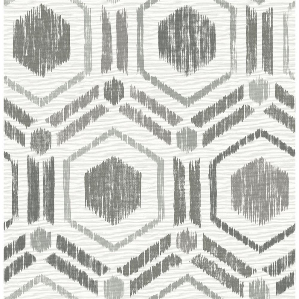 A-Street Prints by Brewster 2901-25432 Borneo Taupe Geometric Faux Grasscloth Wallpaper