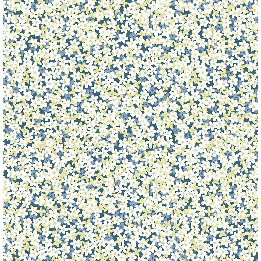 A-Street Prints by Brewster 2901-25445 Giverny Blue Miniature Floral Wallpaper