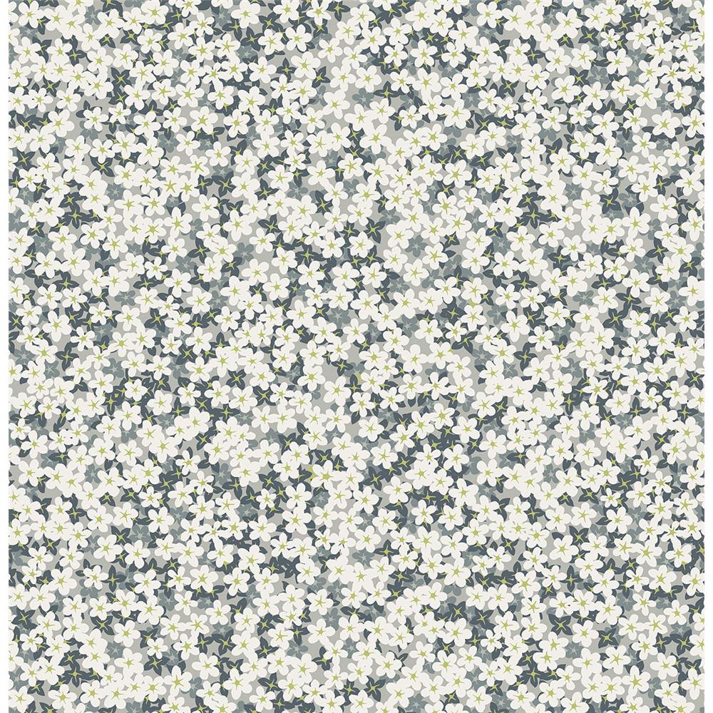 A-Street Prints by Brewster 2901-25447 Giverny Grey Miniature Floral Wallpaper