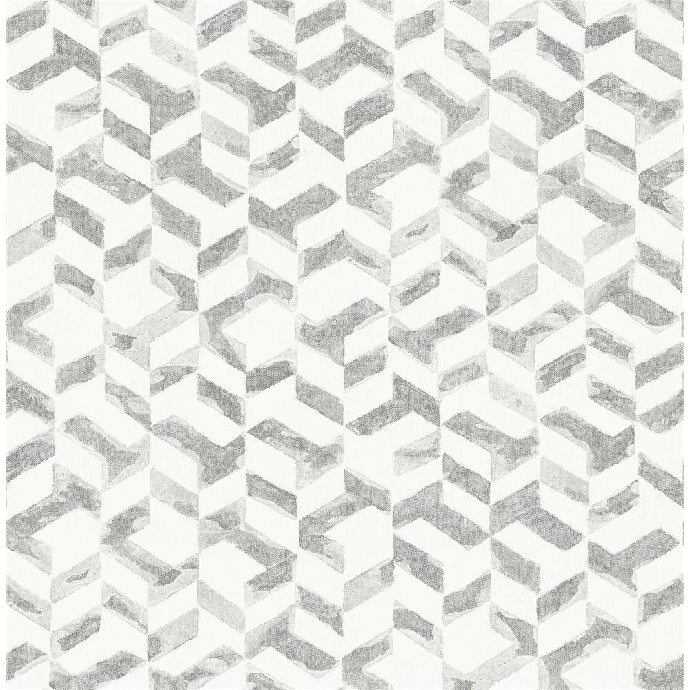 A-Street Prints by Brewster 2902-25501 Theory Instep Platinum Abstract Geometric Wallpaper