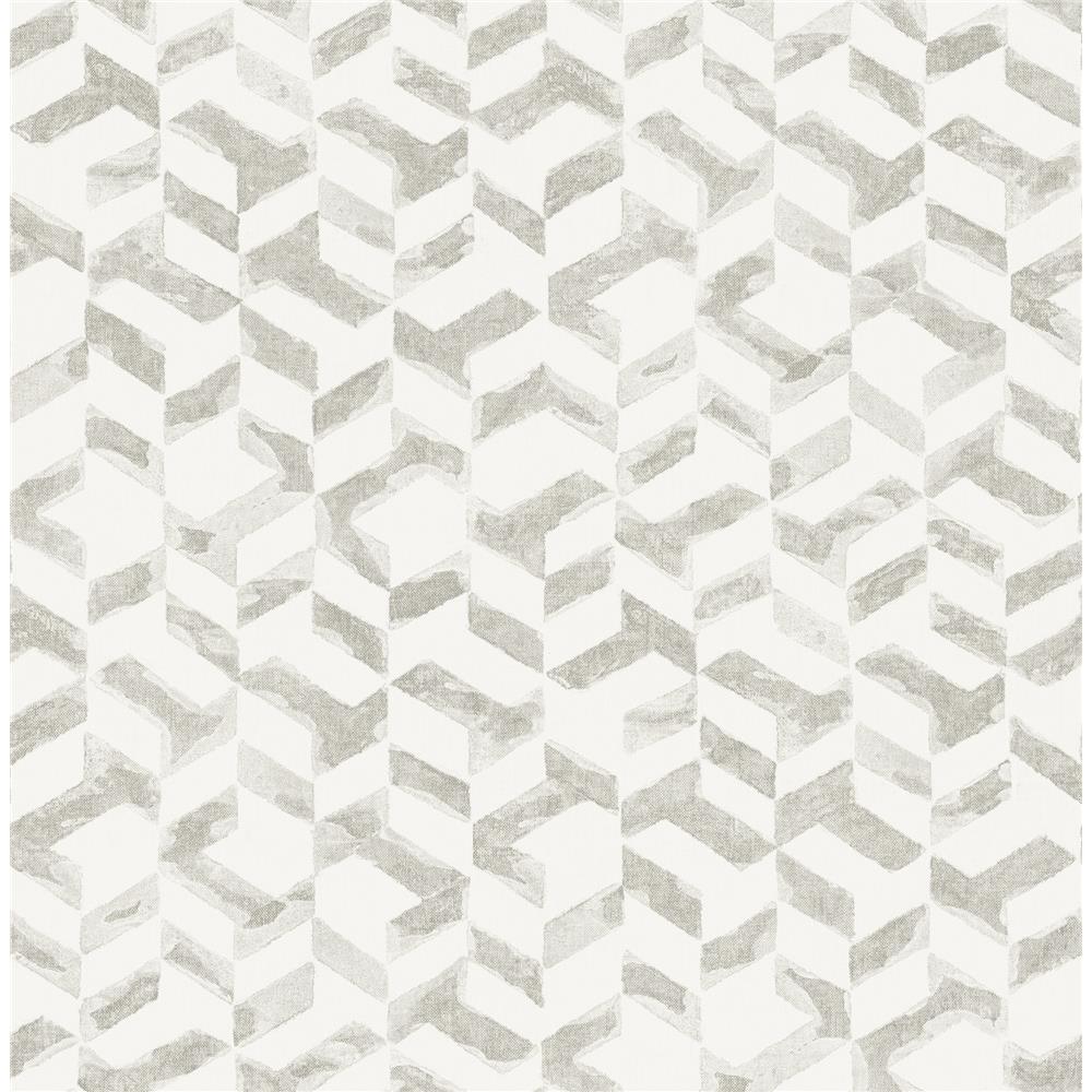 A-Street Prints by Brewster 2902-25502 Theory Instep Pewter Abstract Geometric Wallpaper