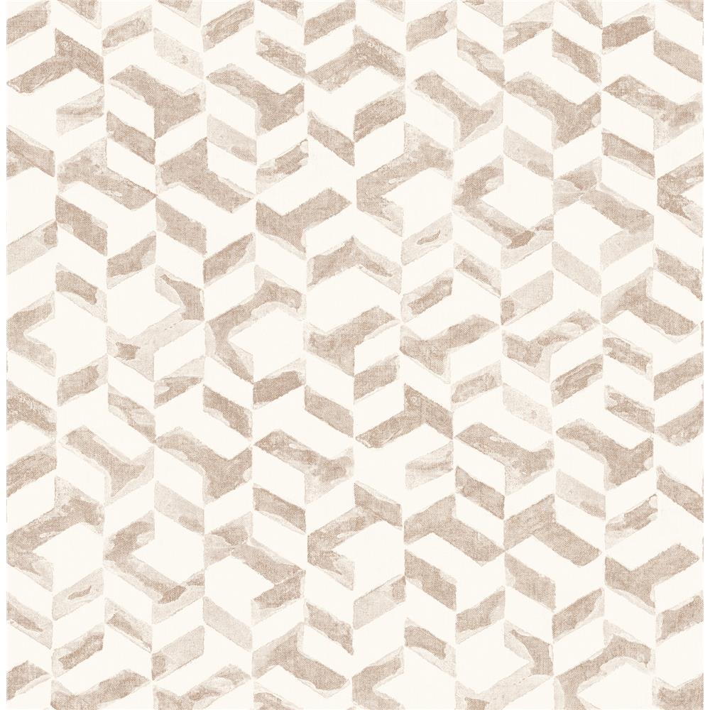 A-Street Prints by Brewster 2902-25503 Theory Instep Rose Gold Abstract Geometric Wallpaper