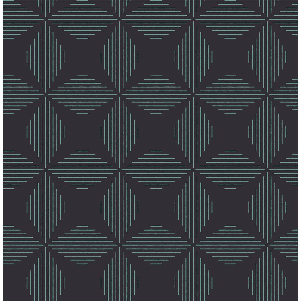 A-Street Prints by Brewster 2902-25508 Theory Telestar Navy Geometric Wallpaper