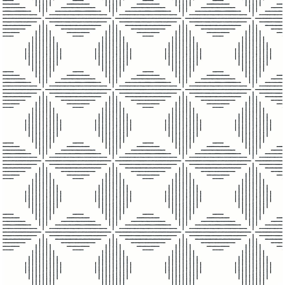 A-Street Prints by Brewster 2902-25510 Theory Telestar Black Geometric Wallpaper