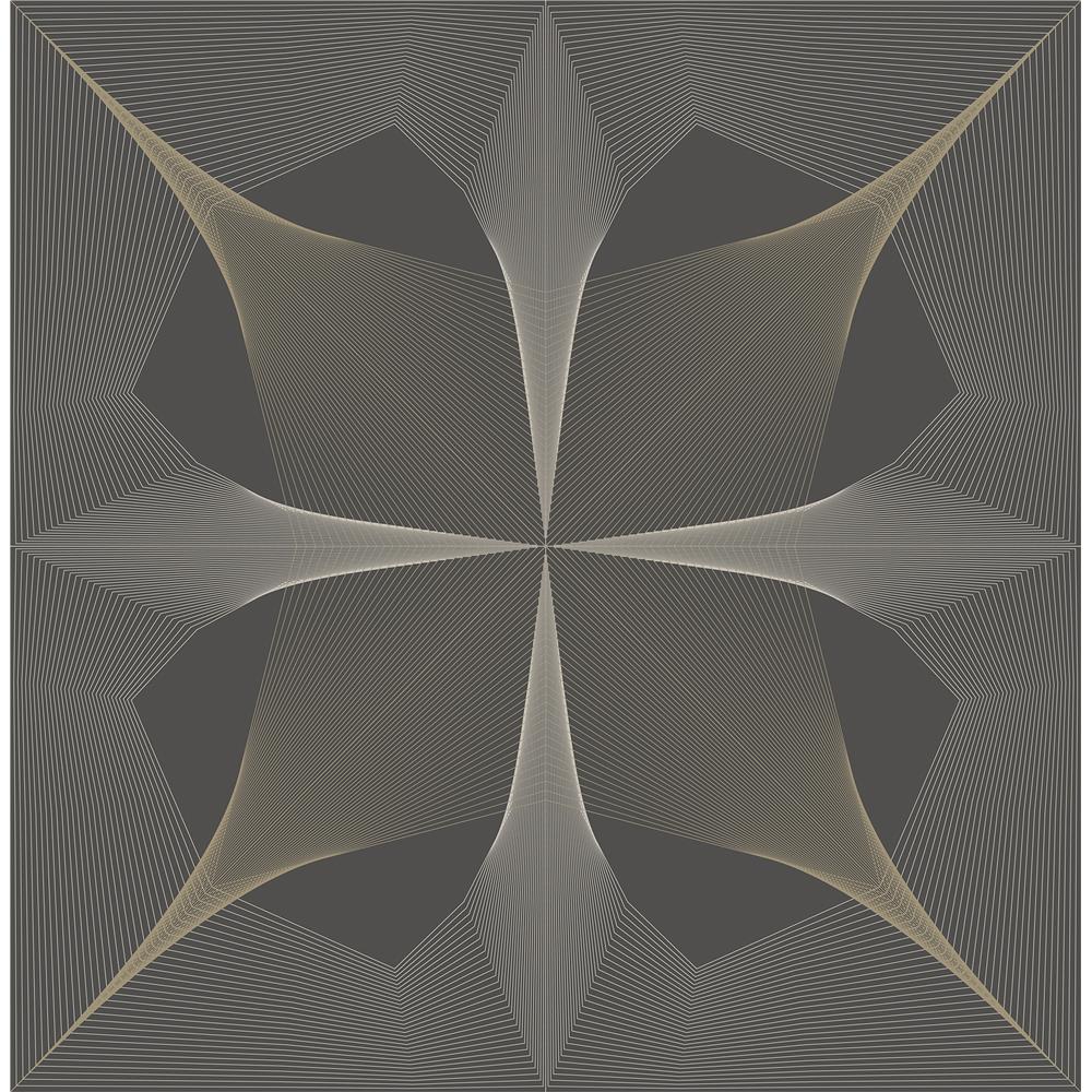 A-Street Prints by Brewster 2902-25525 Theory Radius Dark Brown Geometric Wallpaper