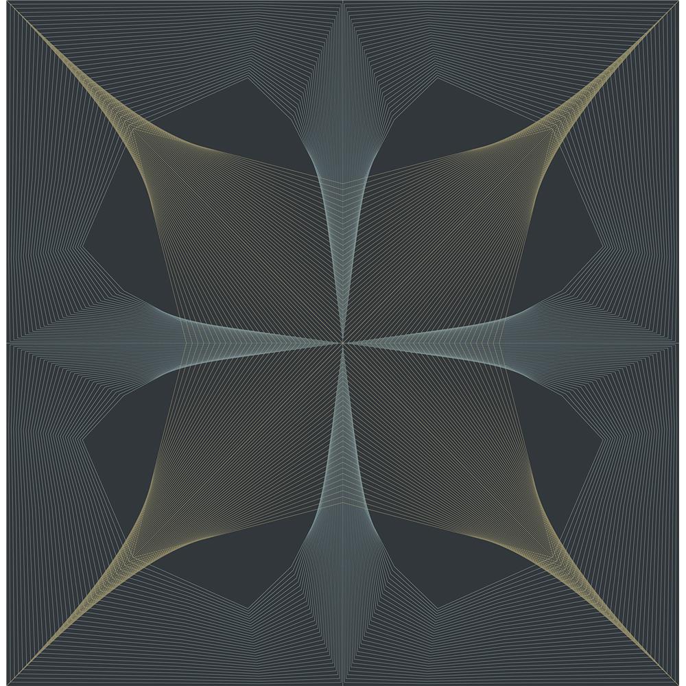 A-Street Prints by Brewster 2902-25526 Theory Radius Navy Geometric Wallpaper