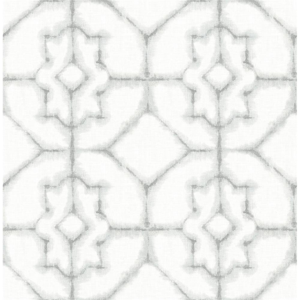 A-Street Prints by Brewster 2902-25528 Theory Verandah Grey Shibori Wallpaper
