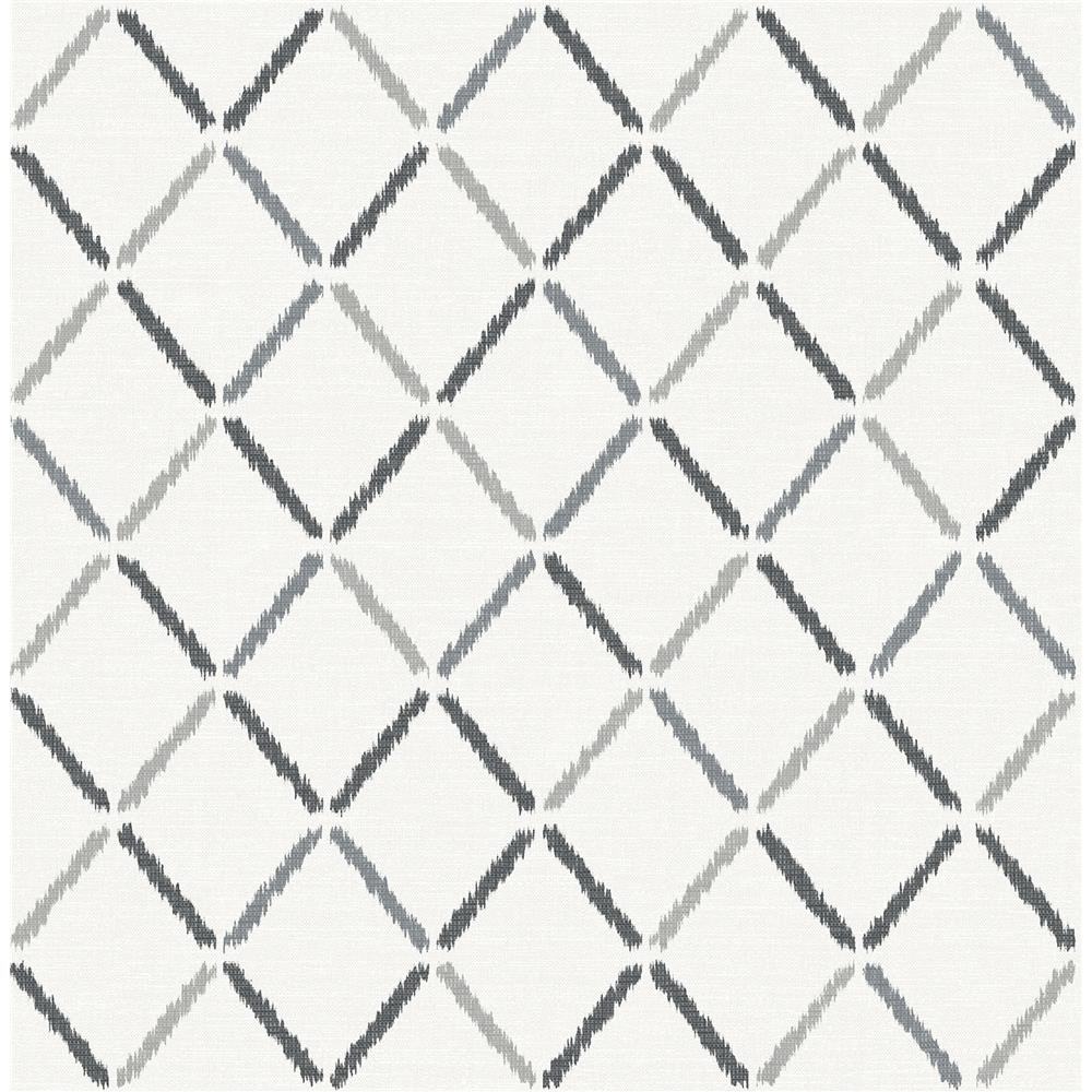 A-Street Prints by Brewster 2902-25534 Theory Allotrope Charcoal Linen Geometric Wallpaper