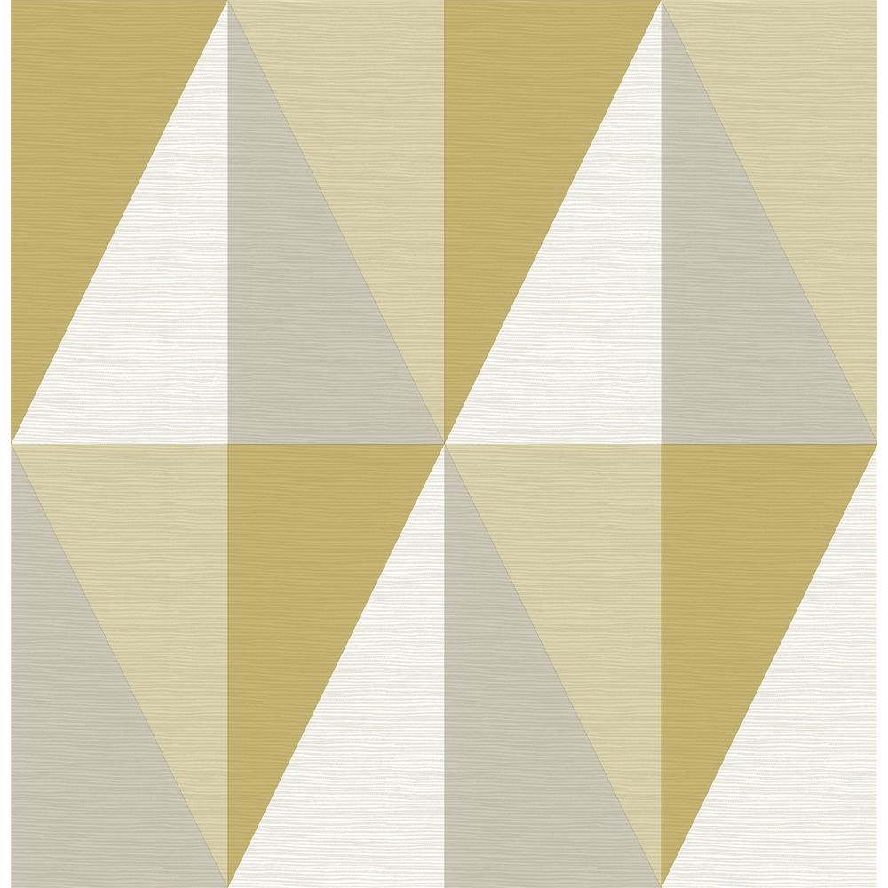 A-Street Prints by Brewster 2902-25538 Theory Aspect Yellow Geometric Faux Grasscloth Wallpaper