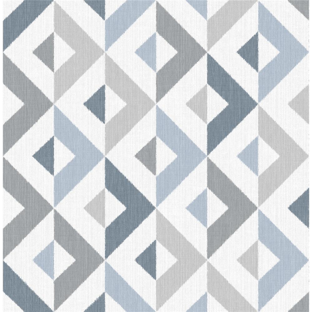 A-Street Prints by Brewster 2902-25541 Theory Seesaw Slate Geometric Faux Linen Wallpaper