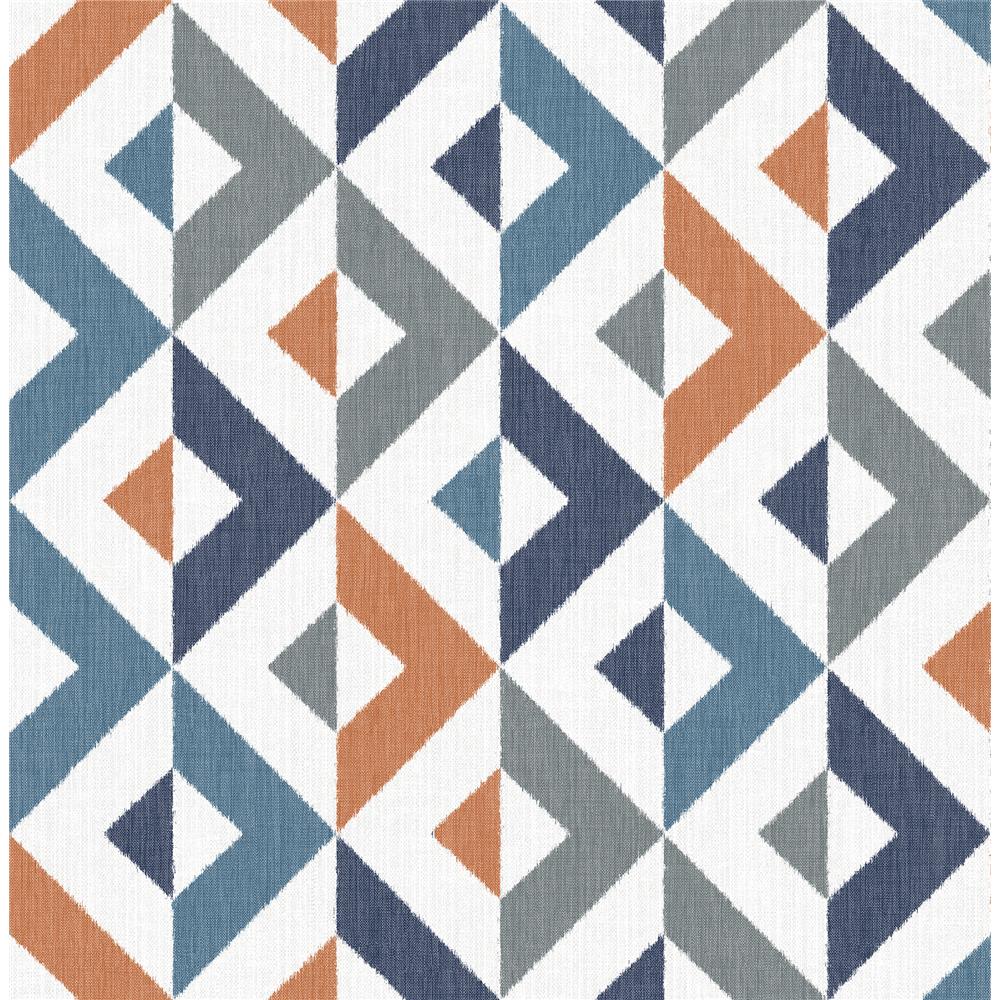 A-Street Prints by Brewster 2902-25542 Theory Seesaw Multicolor Geometric Faux Linen Wallpaper