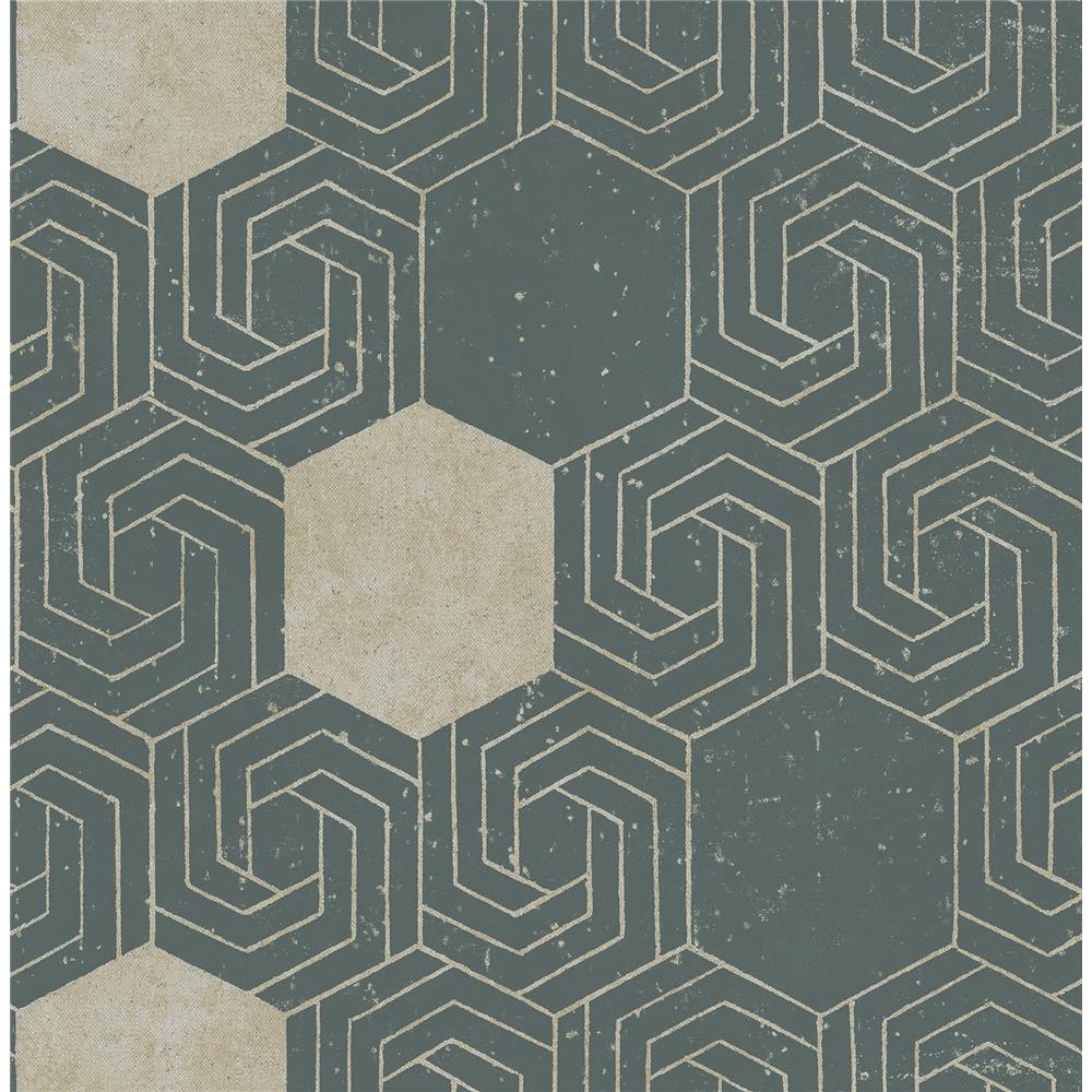 A-Street Prints by Brewster 2902-25545 Theory Momentum Dark Green Geometric Wallpaper