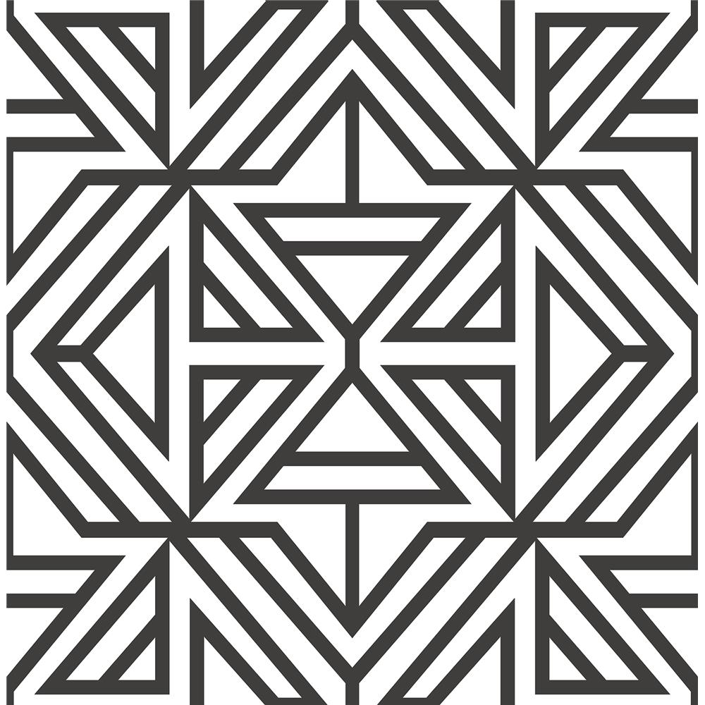 A-Street Prints by Brewster 2902-25553 Theory Helios Black Geometric Wallpaper