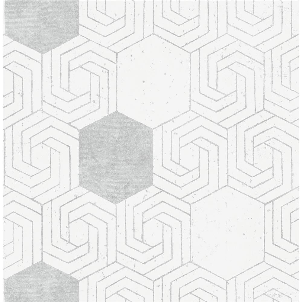A-Street Prints by Brewster 2902-25555 Theory Momentum Off-White Geometric Wallpaper