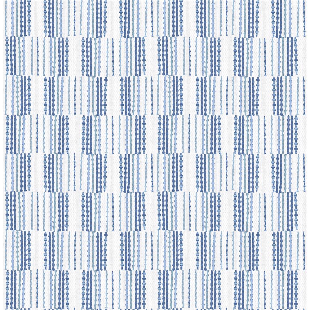 A-Street Prints by Brewster 2903-25806 Burgen Blue Geometric Linen Wallpaper