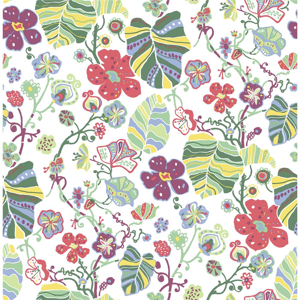 A-Street Prints by Brewster 2903-25808 Gwyneth Multicolor Floral Wallpaper