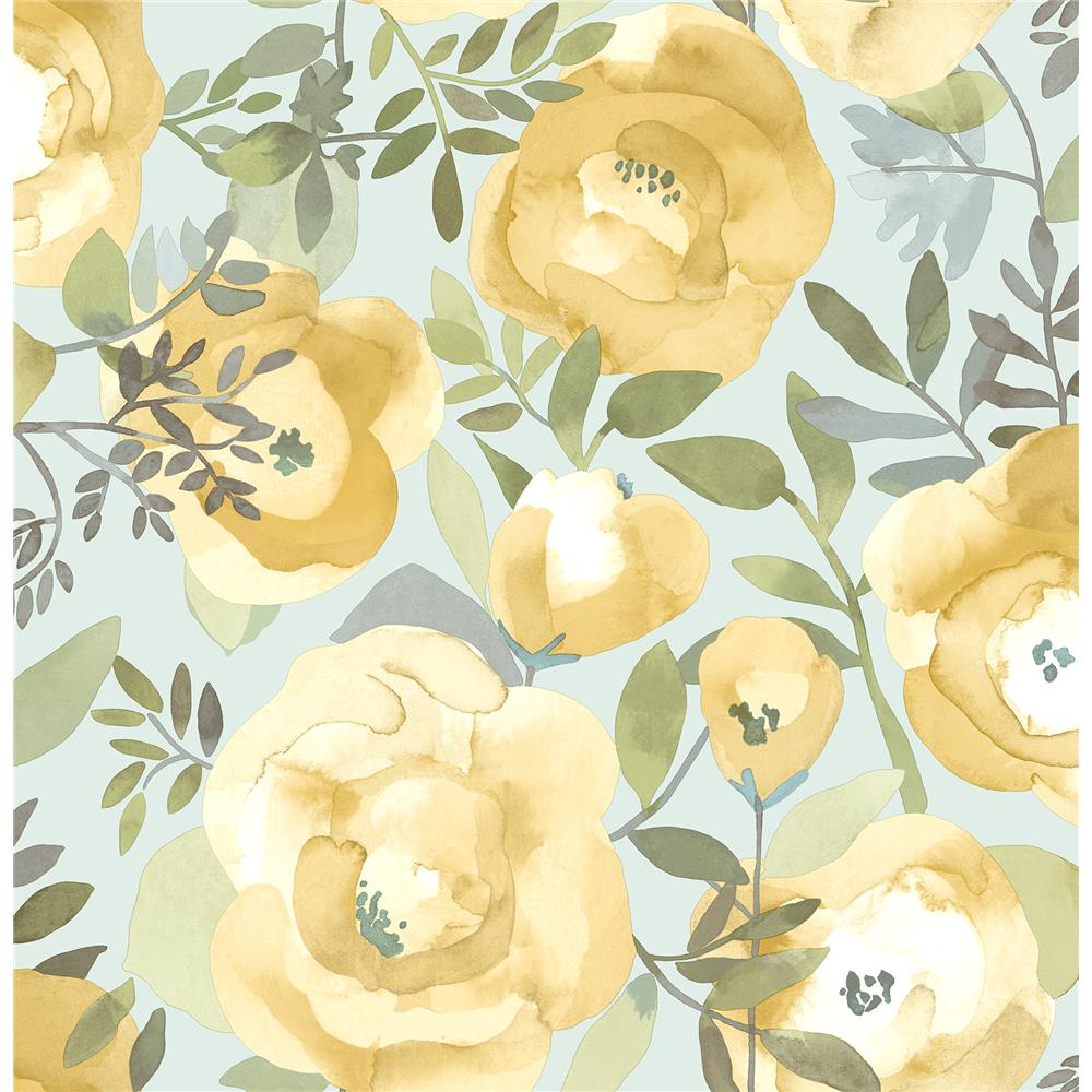 A-Street Prints by Brewster 2903-25837 Orla Yellow Floral Wallpaper