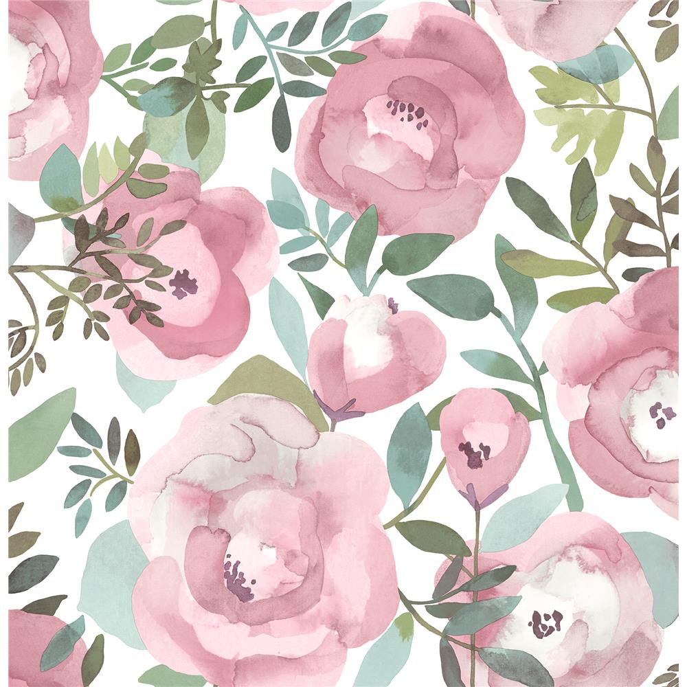 A-Street Prints by Brewster 2903-25839 Orla Pink Floral Wallpaper