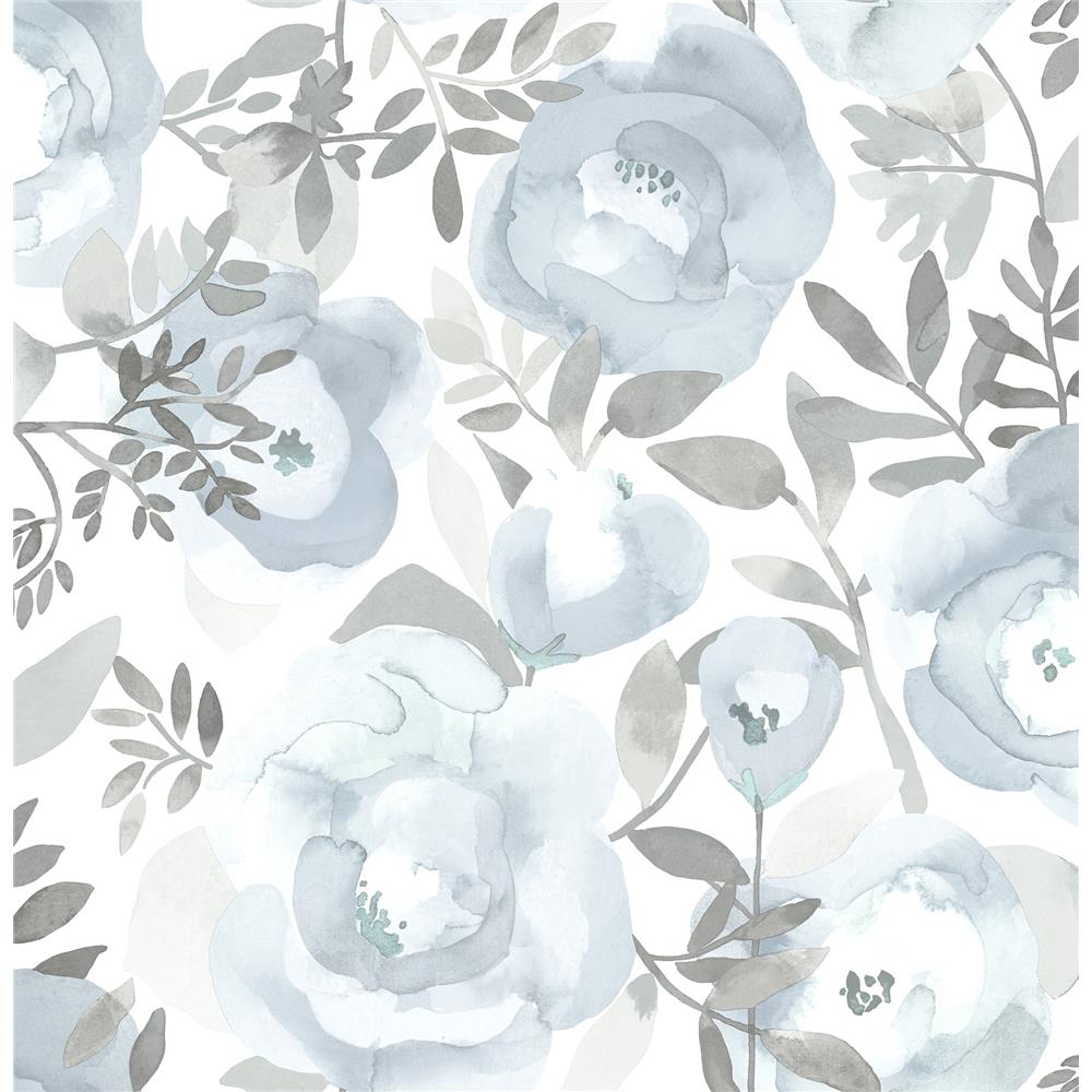 A-Street Prints by Brewster 2903-25841 Orla Blue Floral Wallpaper