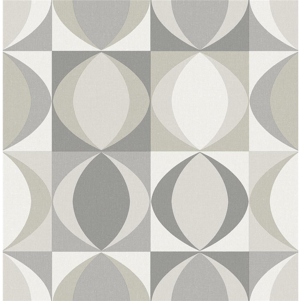 A-Street Prints by Brewster 2903-25843 Archer Grey Linen Geometric Wallpaper