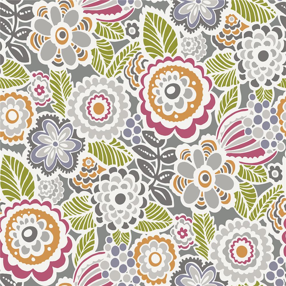 A-Street Prints by Brewster 2903-25865 Lucy Multicolor Floral Wallpaper