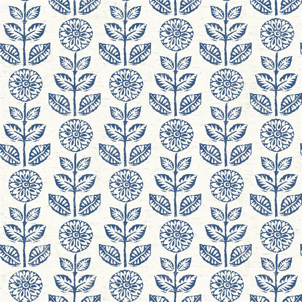 Brewster 2904-13512 Dolly Navy Folk Floral Wallpaper