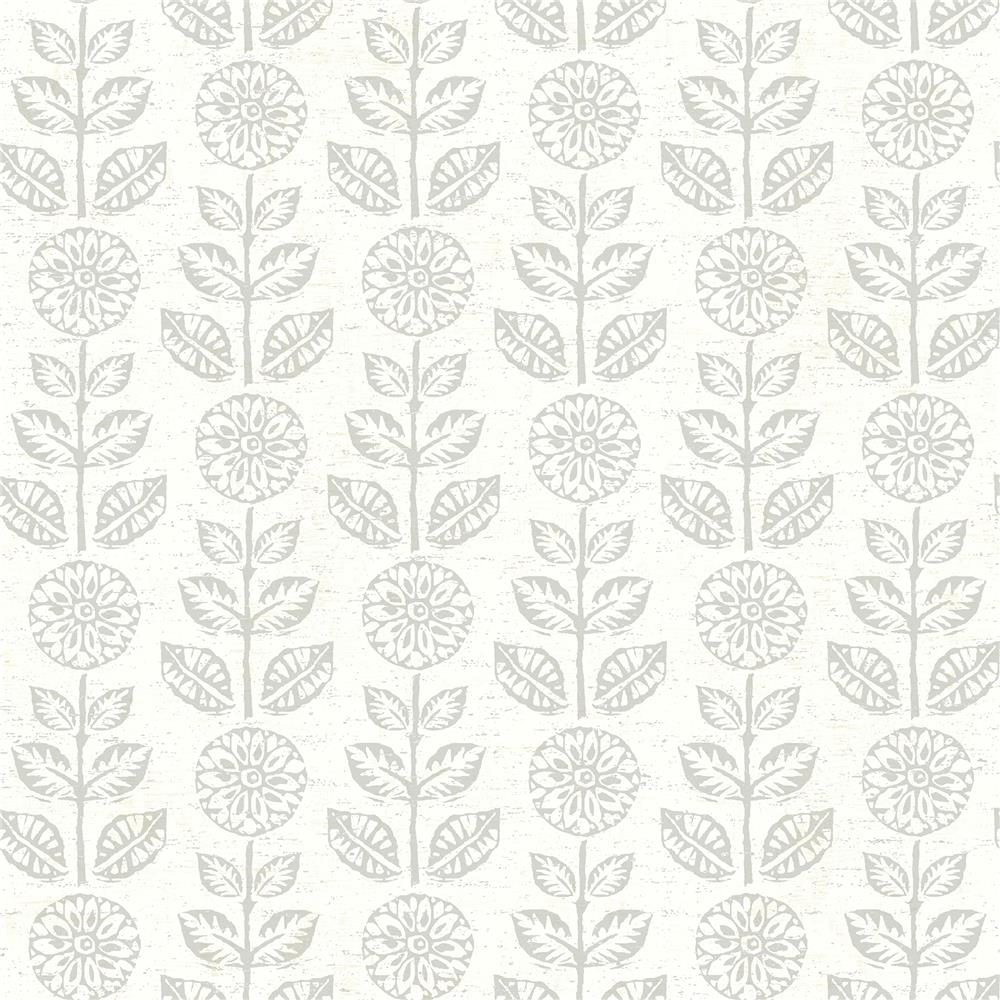 Brewster 2904-13514 Dolly Taupe Folk Floral Wallpaper