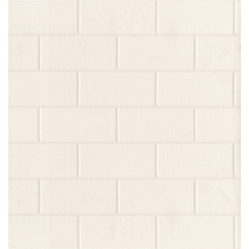 Brewster 2904-21399 Bettina White Paintable Subway Tile Wallpaper
