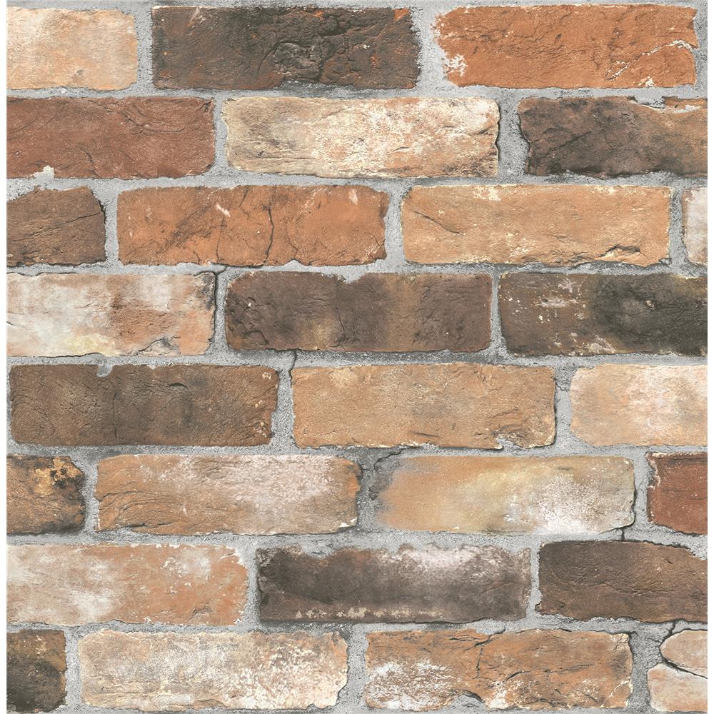 Brewster 2904-22300 Cody Rust Reclaimed Bricks Wallpaper