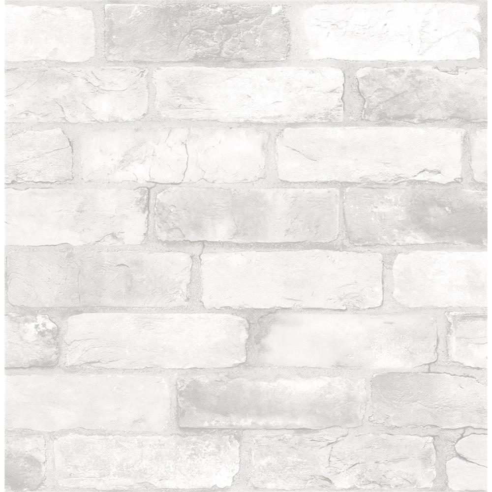 Brewster 2904-22321 Cody Light Grey Reclaimed Bricks Wallpaper
