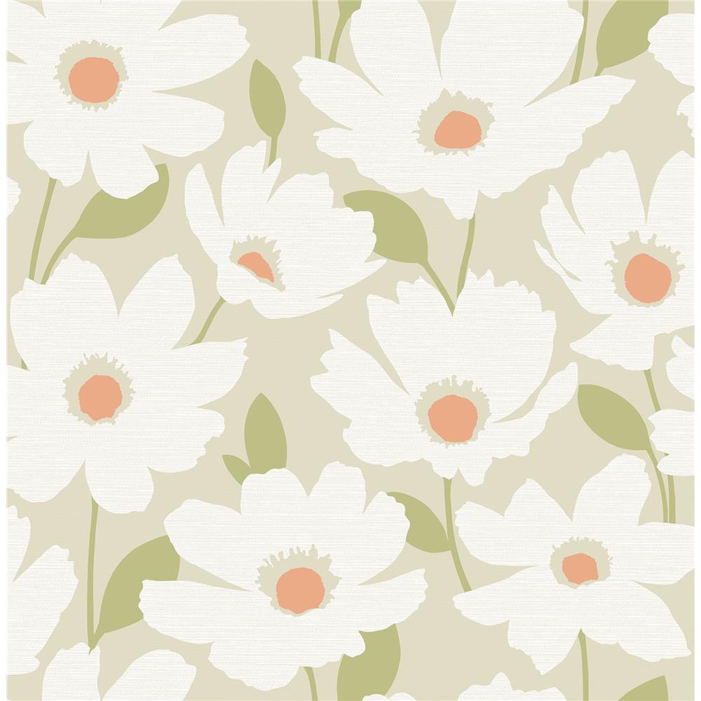 Brewster 2904-25676 Astera Neutral Floral Wallpaper