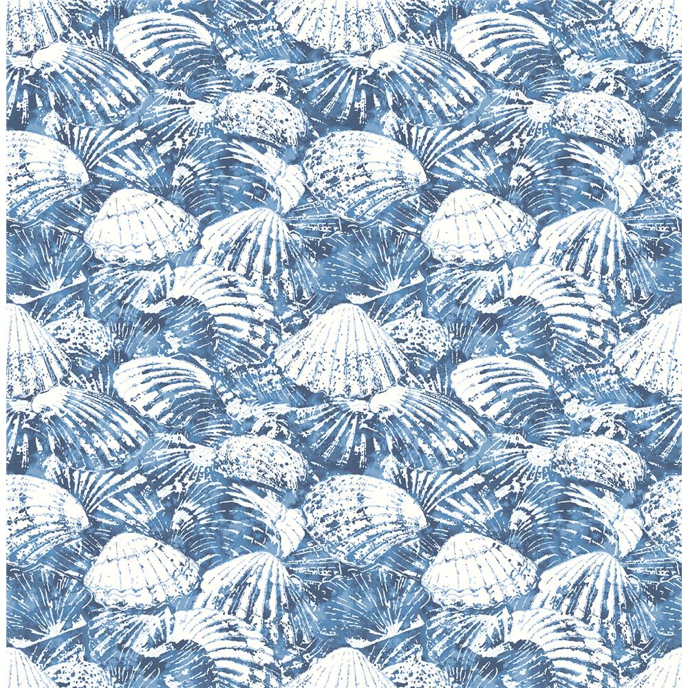 Brewster 2904-25691 Surfside Blue Shells Wallpaper