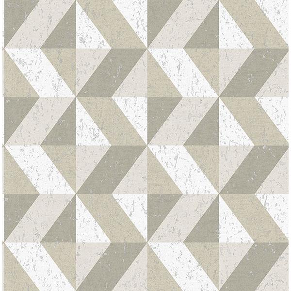 A-Street Prints by Brewster 2908-25313 Cerium Neutral Concrete Geometric Wallpaper