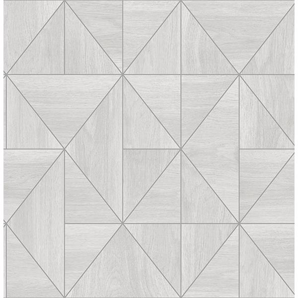 A-Street Prints by Brewster 2908-25320 Cheverny Light Grey Geometric Wood Wallpaper