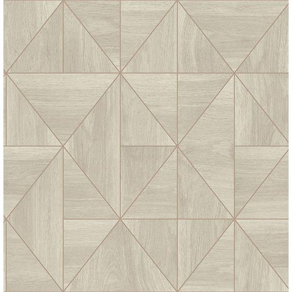 A-Street Prints by Brewster 2908-25324 Cheverny Cream Geometric Wood Wallpaper
