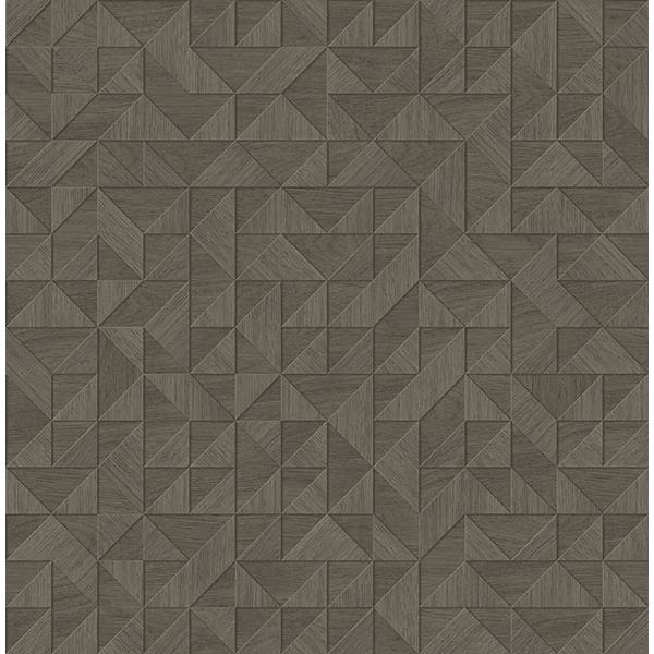 A-Street Prints by Brewster 2908-25327 Gallerie Taupe Geometric Wood Wallpaper