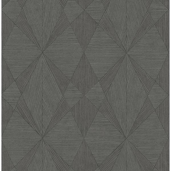A-Street Prints by Brewster 2908-25334 Intrinsic Dark Grey Geometric Wood Wallpaper