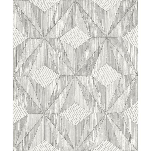 A-Street Prints by Brewster 2908-87102 Paragon Silver Geometric Wallpaper
