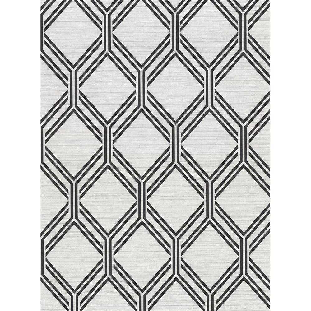 Warner by Brewster 2910-2731 Vaughan Grey Geometric Wallpaper