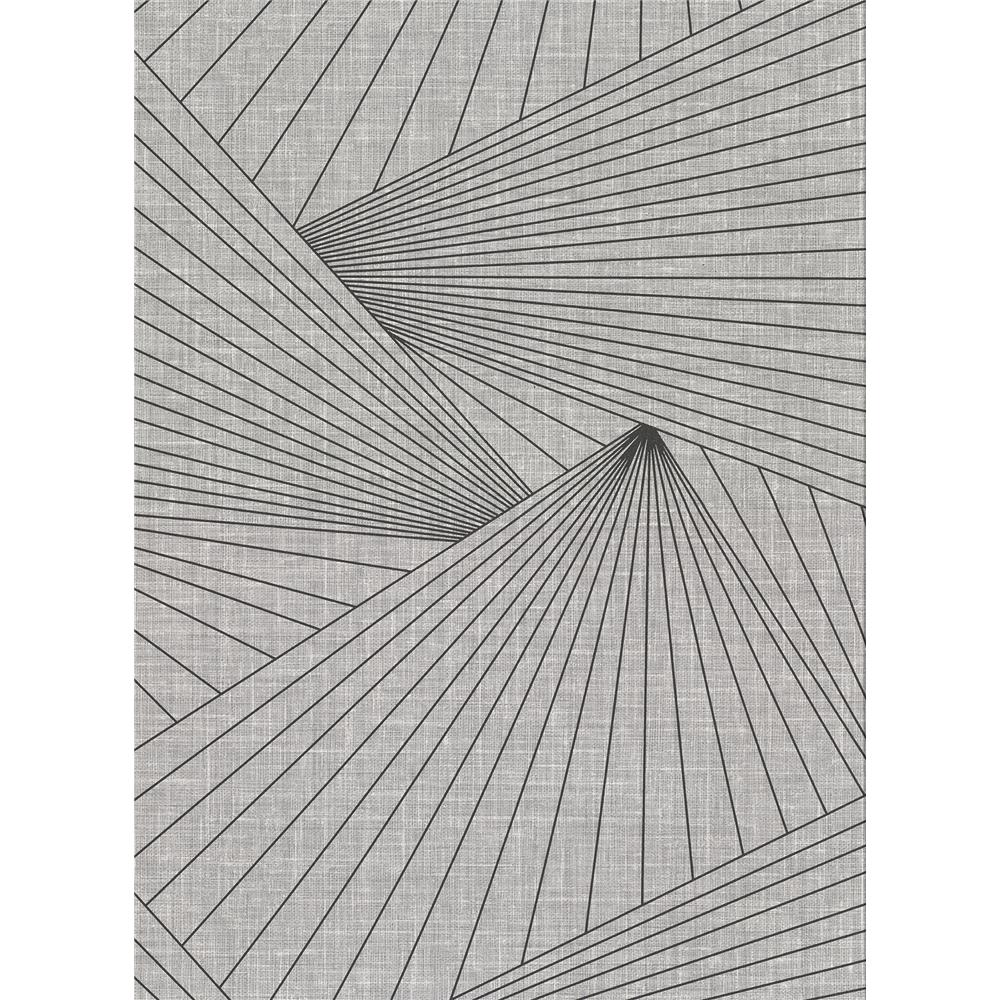 Warner by Brewster 2921-50400 Warner Textures IX 2754 Main Street Berkeley Grey Geometric Faux Linen Wallpaper
