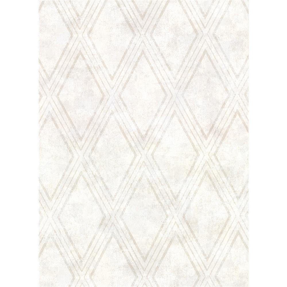 Warner by Brewster 2921-51007 Warner Textures IX 2754 Main Street Dartmouth Cream Faux Plaster Geometric Wallpaper