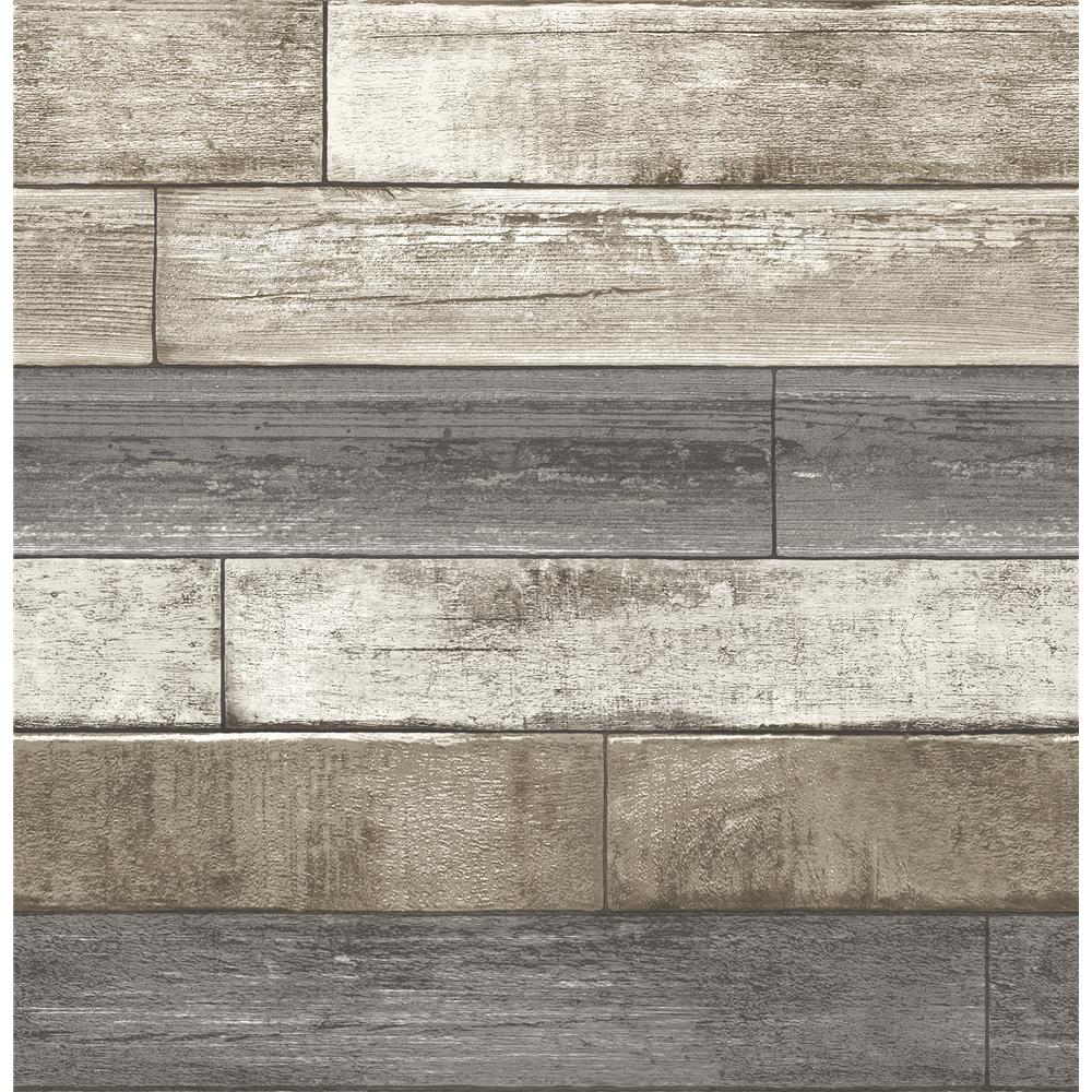 A-Street Prints by Brewster 2922-22345 Trilogy Porter Brown Weathered Plank Wallpaper