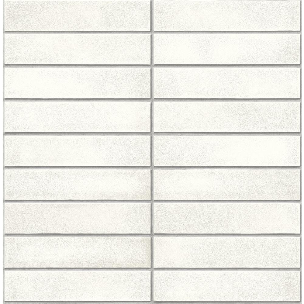 A-Street Prints by Brewster 2922-24026 Trilogy Midcentury White Modern Bricks Wallpaper