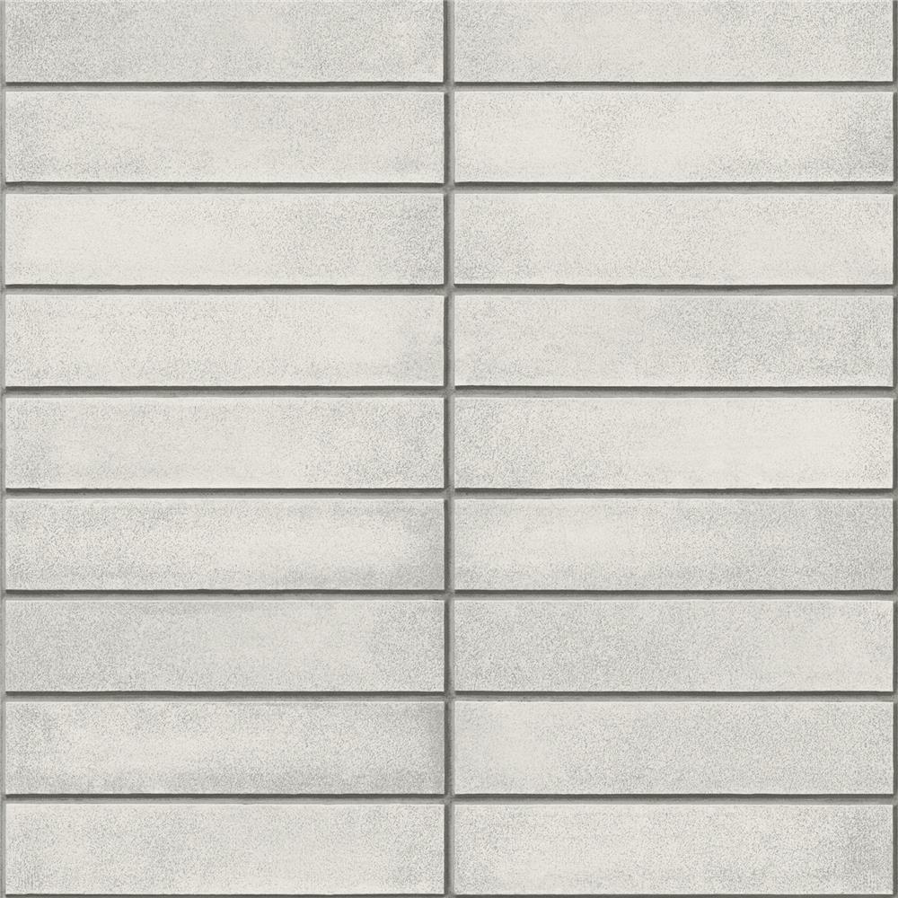 A-Street Prints by Brewster 2922-25374 Trilogy Midcentury Light Grey Modern Bricks Wallpaper