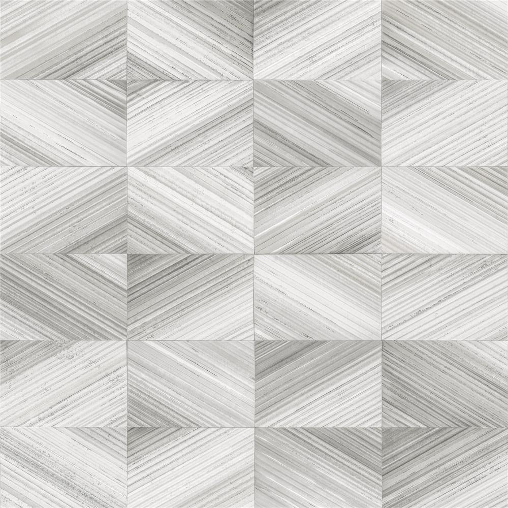 A-Street Prints by Brewster 2922-25379 Trilogy Stratum Grey Geometric Wood Wallpaper