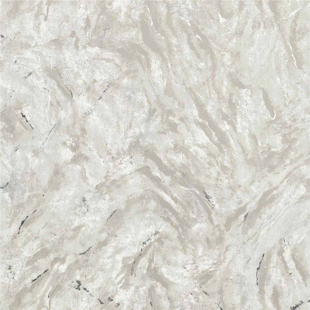 Brewster 2927-00106 Titania Silver Marble Texture Wallpaper