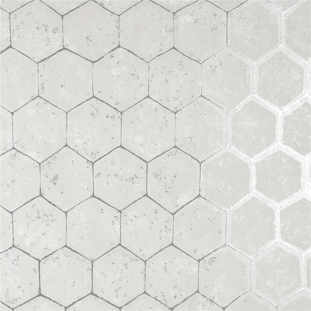 Brewster 2927-00406 Starling Silver Honeycomb Wallpaper