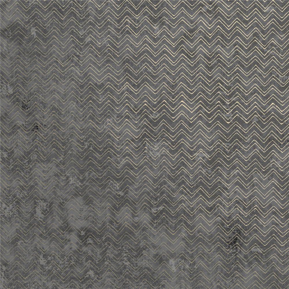 Brewster 2927-00601 Luna Charcoal Distressed Chevron Wallpaper