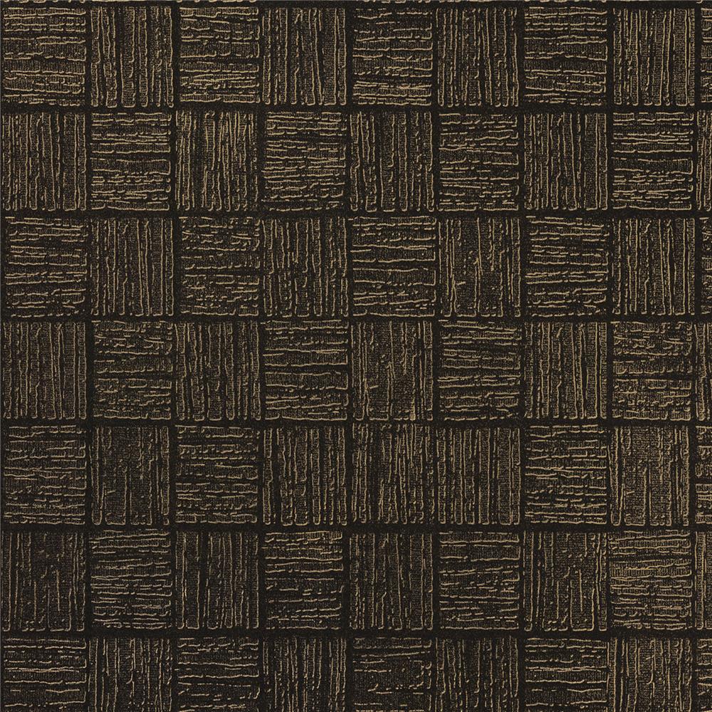 Brewster 2927-10501 Glint Black Distressed Geometric Wallpaper